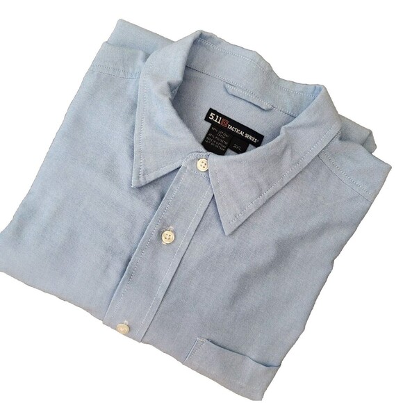 511 Tactical Series Shirt Mens 2XL Blue Chambray Workwear Casual Snap Button - Picture 3 of 9
